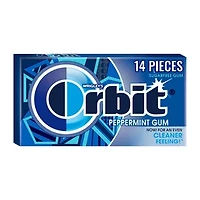 ORBIT Gum Peppermint Sugar Free Chewing Gum, Single Pack, 14 Piece