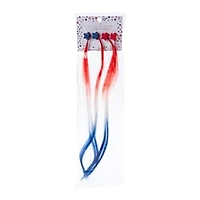 Americana Claw Clips With Faux Hair & Tinsel Extensions 4-Count