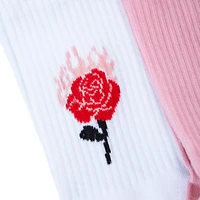 Ladies Flaming Rose Crew Socks 5-Pack