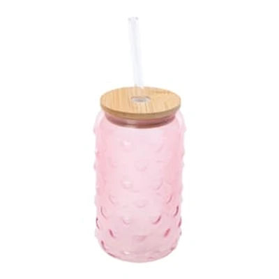 Textured Glass Tumbler With Lid 20oz