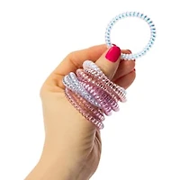 Metallic Hair Coils 10-Pack - Pink