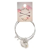 Celestial Silver Charm Bracelets 3-Count Set