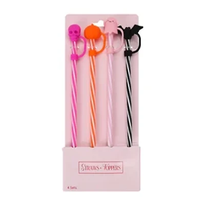 Halloween Straws+Toppers 4-Pack
