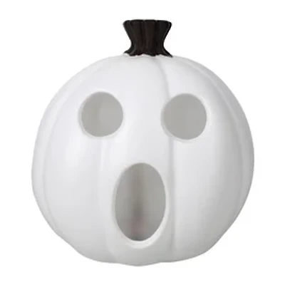 Halloween Flame Glow® White Pumpkin
