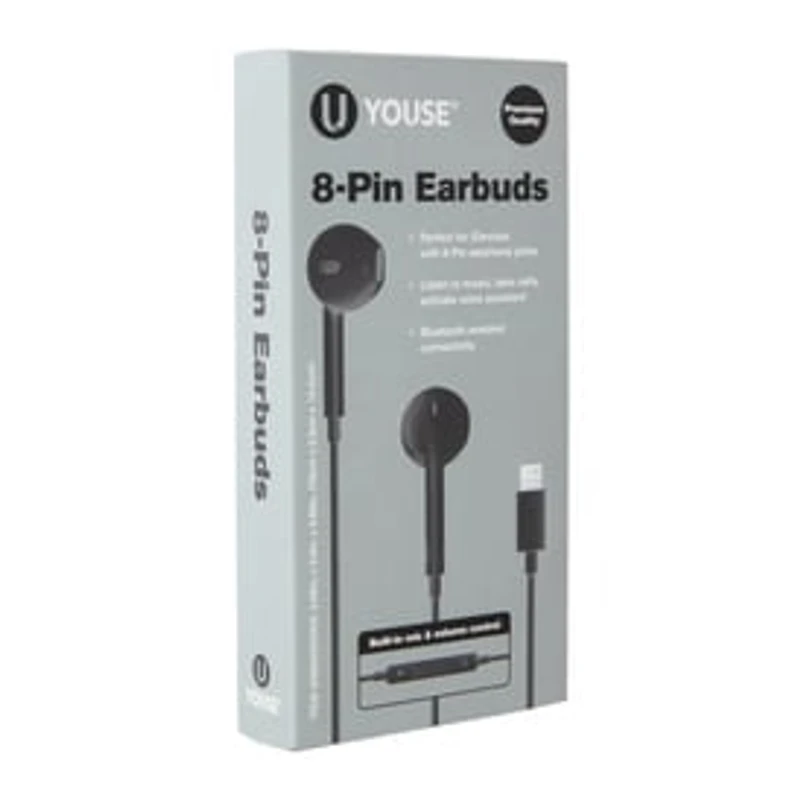 8-Pin Bluetooth® Earbuds With Mic & Volume Control