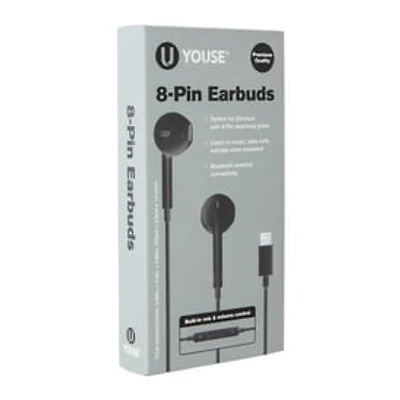 8-Pin Bluetooth® Earbuds With Mic & Volume Control