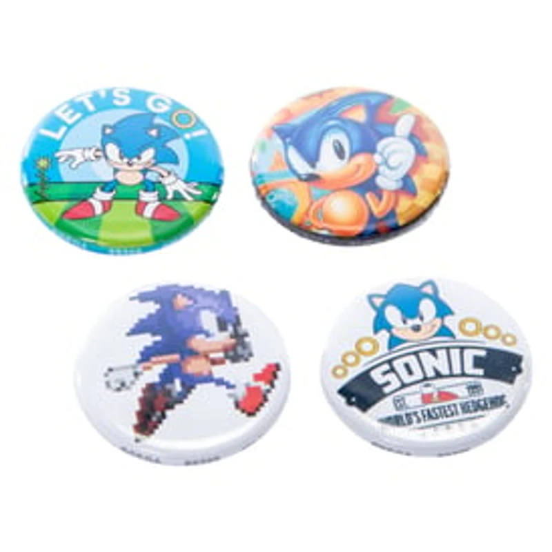 Character Button Pins 4-Count