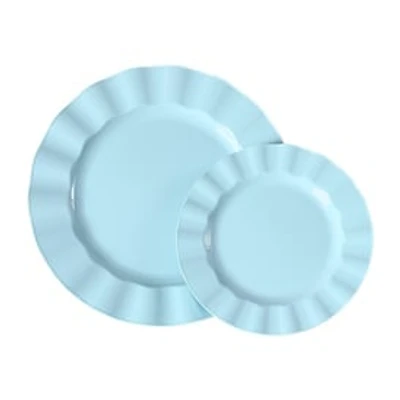 Blue Plastic Plate Set 20-Pack