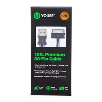 U-Youse™ 10ft Premium 30-Pin Cable