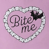Halloween Bat Bite Me Graphic Tee