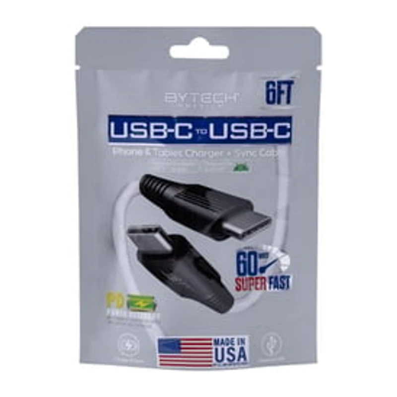 Bytech® USB-C To USB-C Cable 6ft.