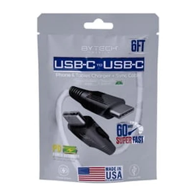 Bytech® USB-C To USB-C Cable 6ft.