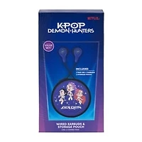 KPop Demon Hunters Wired Earbuds & Storage Pouch Value Set
