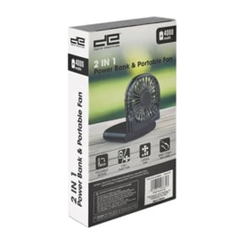 Power Bank & Portable Fan 2-In-1