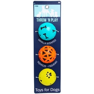Squeaky Ball Dog Toys 3-Pack