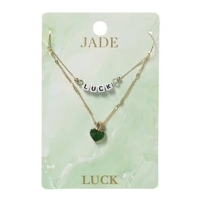 Layered Crystal Necklace 2-Piece Set - Luck