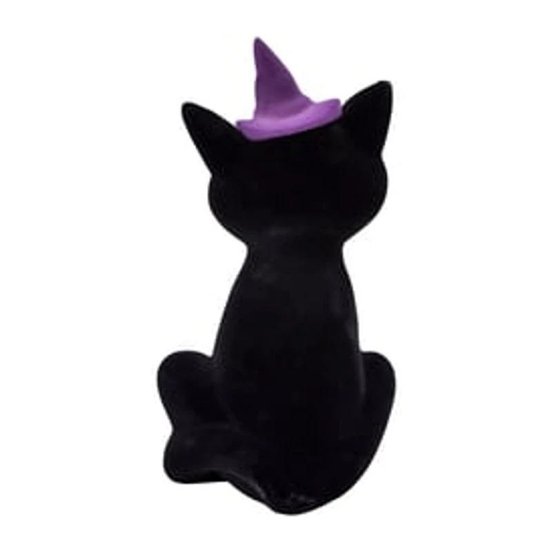 Halloween Flocked Cat Décor