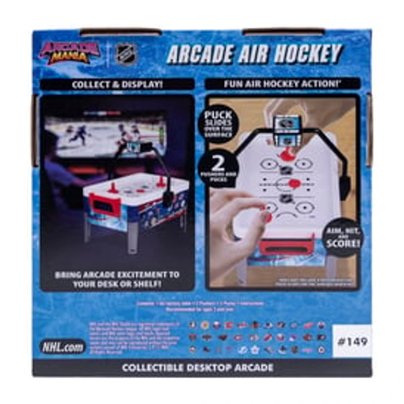 NHL Arcade Mania Mini Arcade Air Hockey Collectible Desktop Set