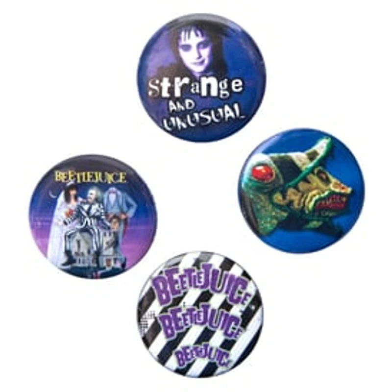 Halloween Button Pins 4-Pack Set