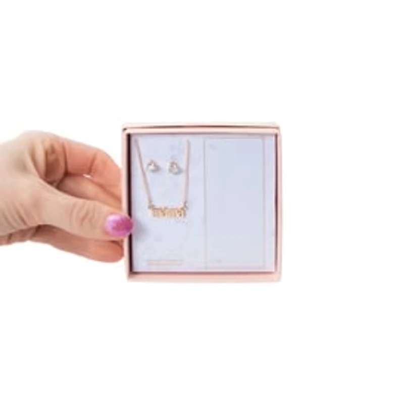 Mama Necklace & Earring Set With Removable Card