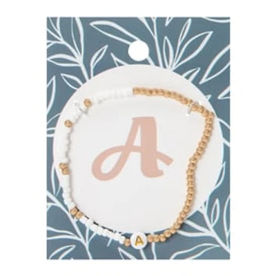 Initial Beaded Bracelet