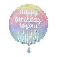 INFLATED Happy Birthday Candles Round Foil Balloon 18in