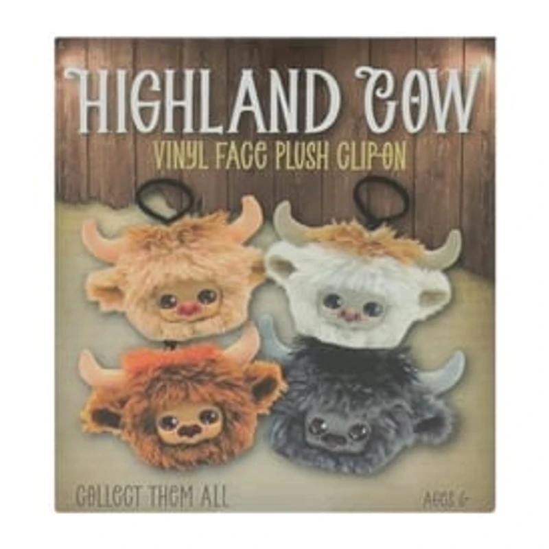 Highland Cow Vinyl Face Plush Clip-On (Styles May Vary)