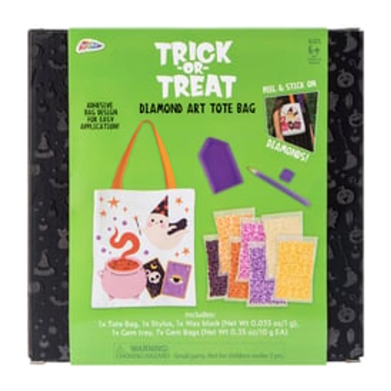 Grafix® Trick Or Treat Diamond Art Tote Bag Set