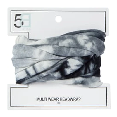 Multi-Wear Fabric Headwrap - Black Tie Dye