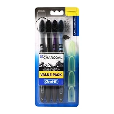 Oral-B® Charcoal Extract Cavity Defense Toothbrush Value Pack 4-Count