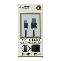 6ft Metallic Braided USB-C Cable