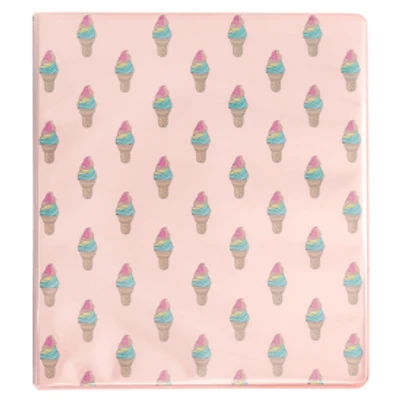 Ice Cream Pattern 3-Ring Binder