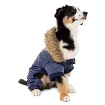 Pet Snowsuit With Faux Fur Trim Hood
