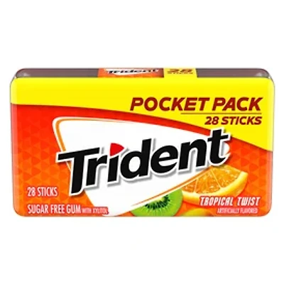 Trident® Tropical Twist Sugar-Free Gum Pocket Pack - 28 Sticks