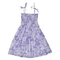 Purple Tie-Dye Smocked Sundress