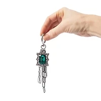 Charmed Green Gem Cluster Key Ring