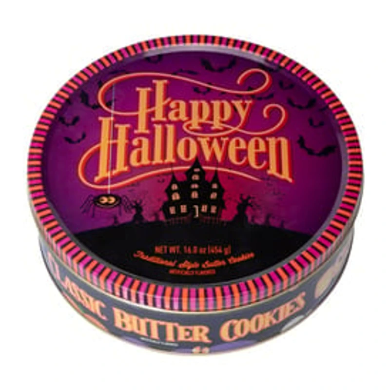Happy Halloween Classic Butter Cookies Tin 16oz