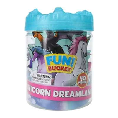 Unicorn Dreamland Fantasy Toy Bucket 40-Pieces