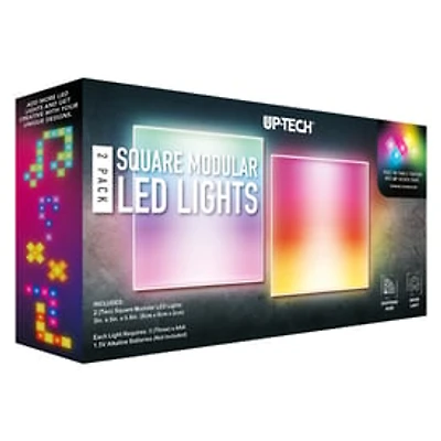 square touch-activated LED lights 2-pack