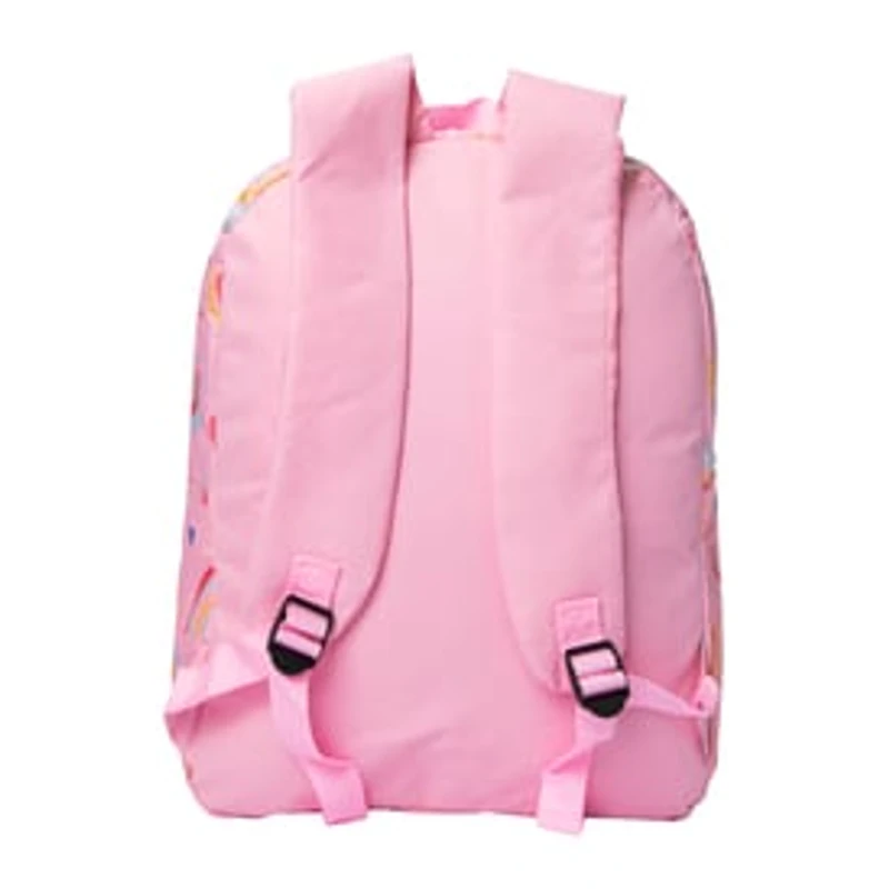 Printed Backpack With Fuzzy Patch 16in