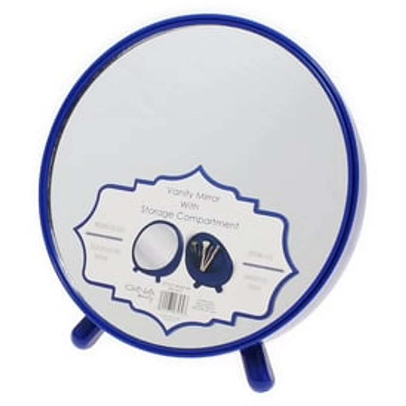 Round Vanity Mirror w/ Storage Compartment 7in