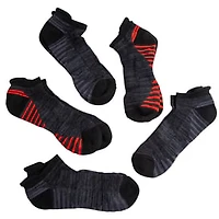 Red & Gray Striped Sneaker Socks 5-Pack
