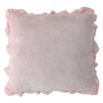 Pink Ruffle Throw Pillow 16in x 16in
