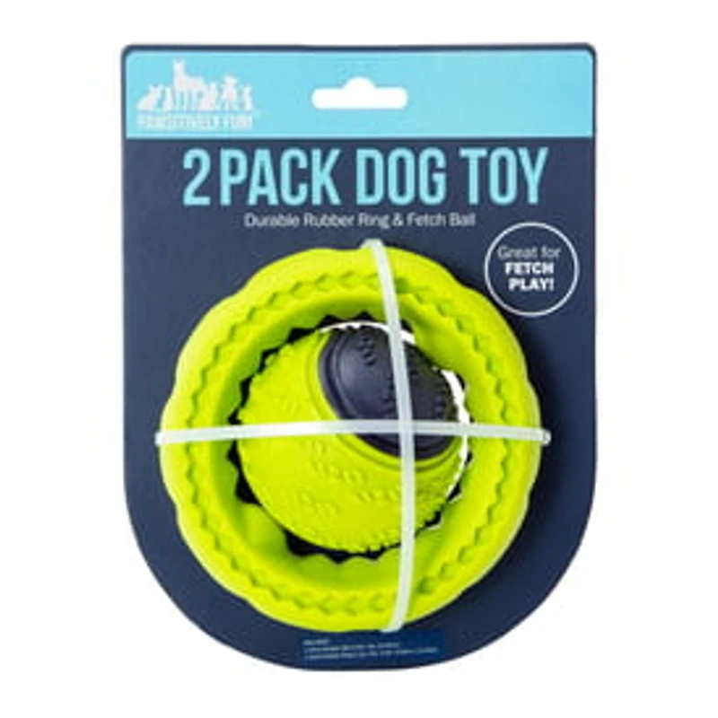 Rubber Ring & Ball Dog Toys 2-Pack