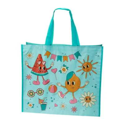 Summer Woven Shopper Tote Bag
