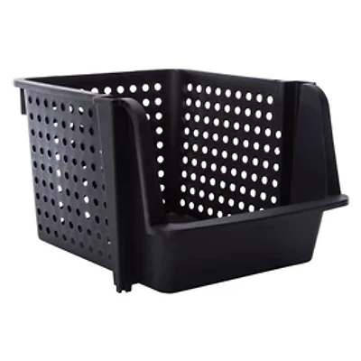 Large Stackable Plastic Storage Bin 13.58in x 11.42in