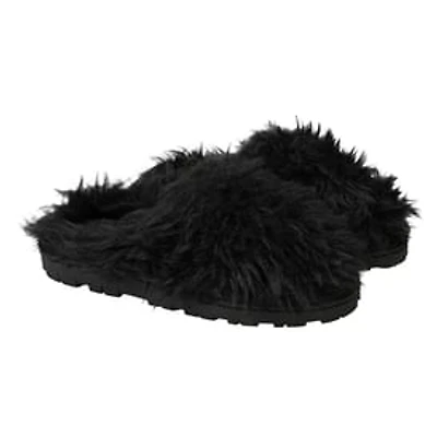 Ladies Faux Fur Fuzzy Slippers
