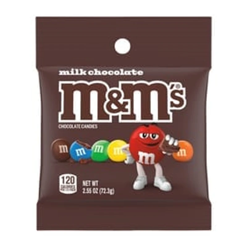 M&M'S Milk Chocolate Candy Peg Bag, 2.55 oz