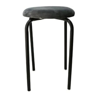 Stool With Velvet Seat 18.75in