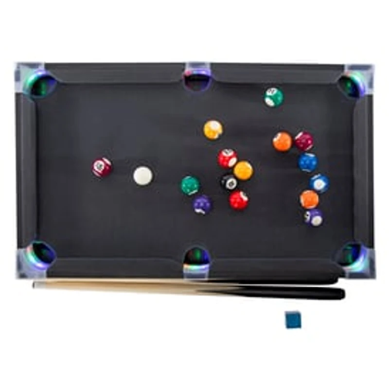 Tabletop Light Up Pool Table 20in x 12in